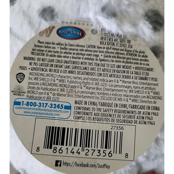 Harry Potter Hedwig Owl Wizarding World Large Plush Stuffed Just Play 13" NWT - Picture 8 of 10